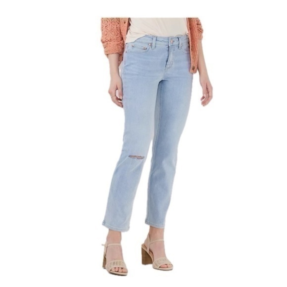 NWT Lauren Conrad Ripped Cropped Jeans Stretch Boyfriend size 12 New $50